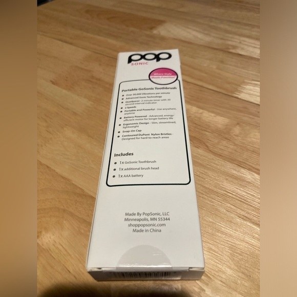 Pop Sonic portable Go Sonic toothbrush.Brand new in box. Cute purple design - Picture 2 of 3